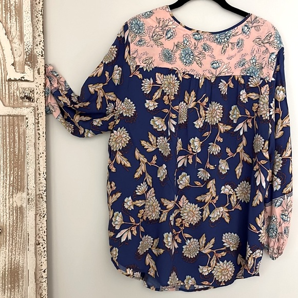 BOHO BUTTON FRONT LONG SLEEVE TOP - Picture 3 of 4